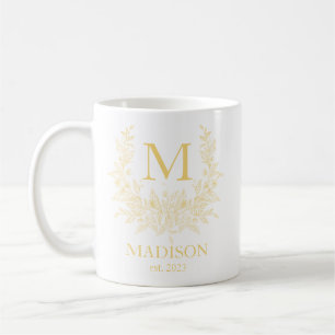 Mug Monogramme rustique Jasmine personnalisé initial