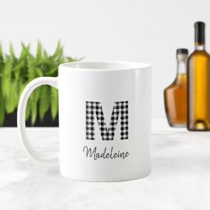Mug 🖤 Monogramme simple à plat de buffle