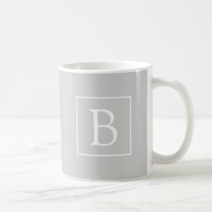 Mug Monogramme simple gris clair