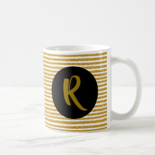 Mug Monogramme sur la Parties scintillant d'or Bande d