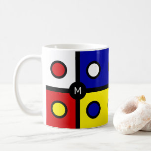 Mug Monogramme sur l'art Abstrait multicolore