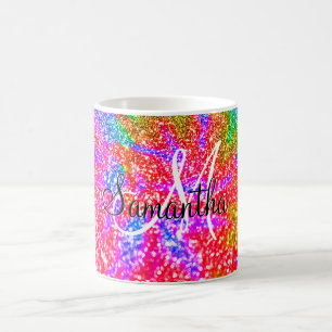 Mug Monogramme Tie Dye Faux Paillettes