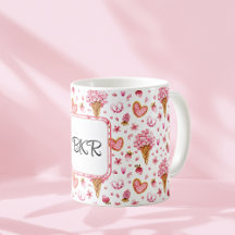 Monogramme, Valentine Candy & Hydrangea Motif 11oz