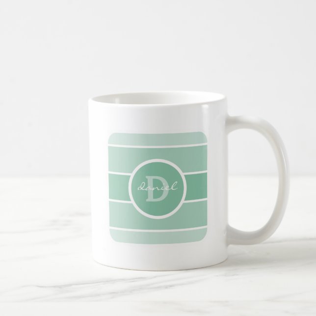 Mug Monogramme vert d'Ombre (Droite)