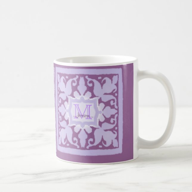 Mug Monogramme vintage (Lilac) (Droite)