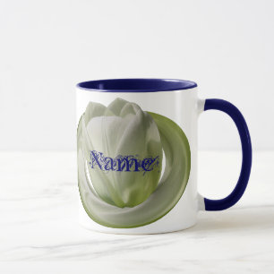 Mug Monogramme Votre Nom Fleur De Tulipe Personnalisé