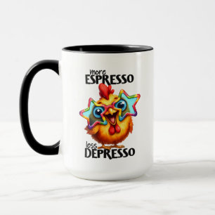 Mug Monographie d'art de mot d'art de coq drôle