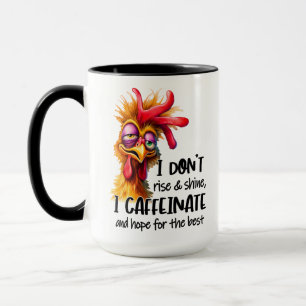 Mug Monographie d'art de mot d'art de coq drôle
