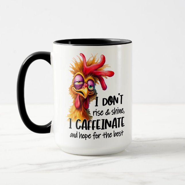 Mug Monographie d'art de mot d'art de coq drôle (Gauche)