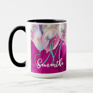 Mug Monographie de bulle de parties scintillant en fau