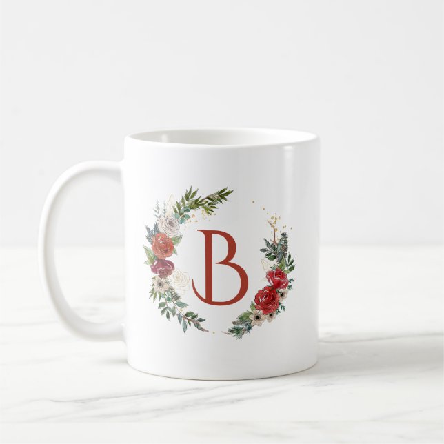 Mug Monographie des fleurs colorées de Noël (Gauche)