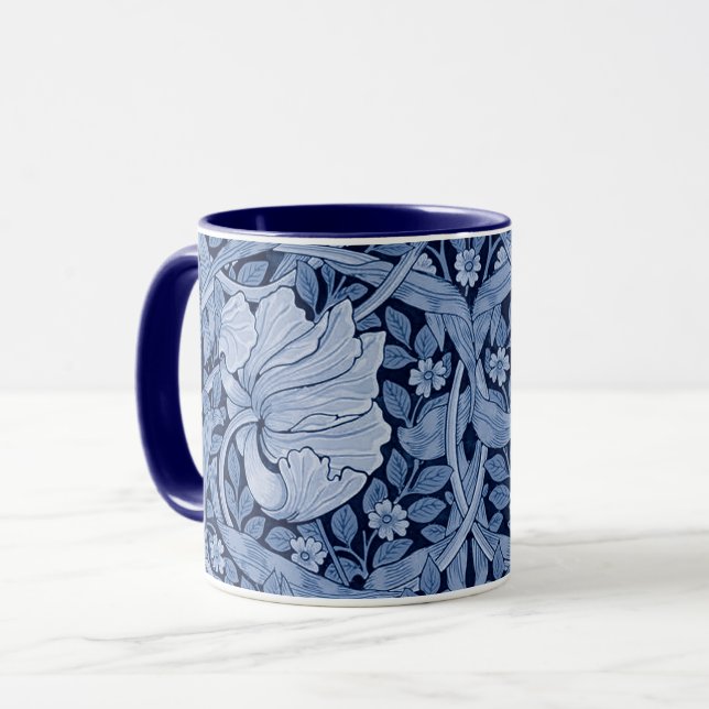 Mug Monotone bleu Pimpernel, William Morris (Devant gauche)