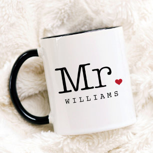 Mug Monsieur Vintage Mariage Personnalisé Monogramme