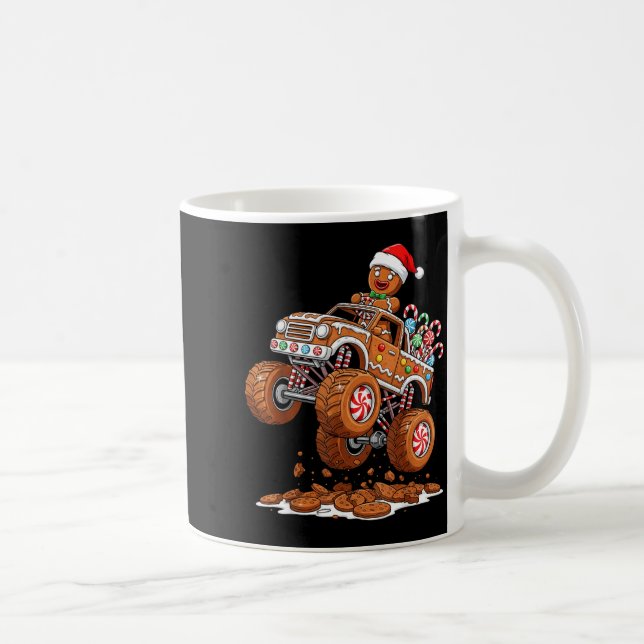 Mug Monster Truck Gingerbread Man Funny Christmas Baki (Droite)