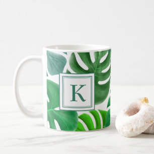 Mug Monstera Deliciosa Feuille Jungle Motif Monogramme