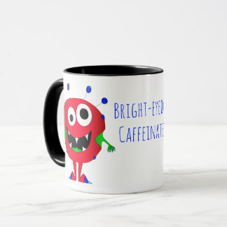 Mug Monstre de dessin animé rouge souriant dessiné à l