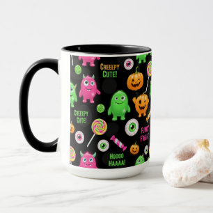 Mug Monstres "Déplaisants mignons" et Halloween amusan