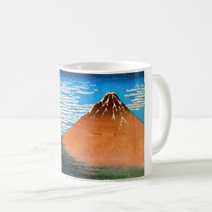 Mug Mont Fuji rouge, Hokusai, Ukiyo-e