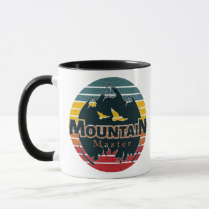 Mug Montagne de coucher de soleil rétro maître 