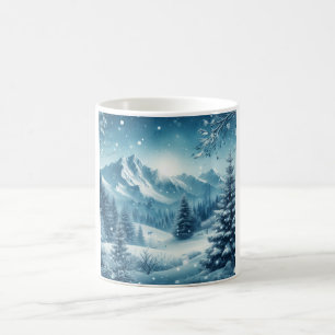 Mug Montagne d'hiver de neige