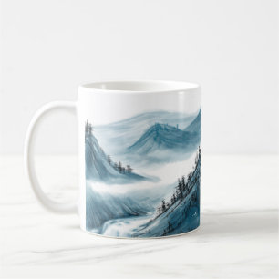 Mug Montagnes à rouleaux gris bleu Nuage Nature Paysag
