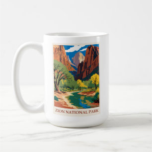 Mug Montagnes vintage du parc national de Zion Utah