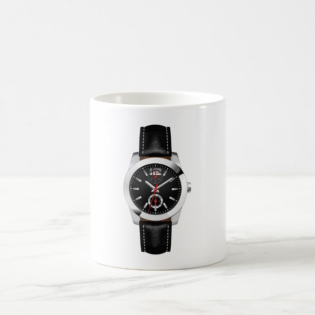 Mug Montre Chronographe Noire de luxe Timepiece élégan (Créateur téléchargé)