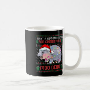 Mug Moo-deng Je Veux Un Hippopotame Pour Noël Mignonne