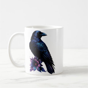 Mug Moonlit Raven   Suite de mariage floral gothique. 
