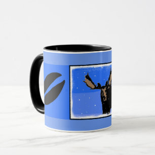 Mug Moose en hiver - Art original de la faune