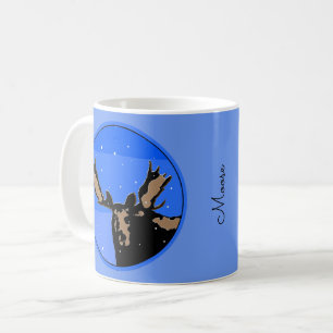 Mug Moose en hiver - Art original de la faune