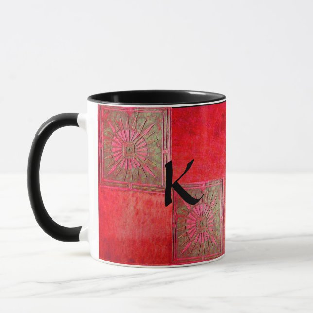 Mug MORNING STAR Pawnee Red Green Monogramme noir (Gauche)