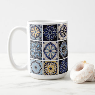Mug - Moroccan Zellige Mosaic Navy Mustard Tile