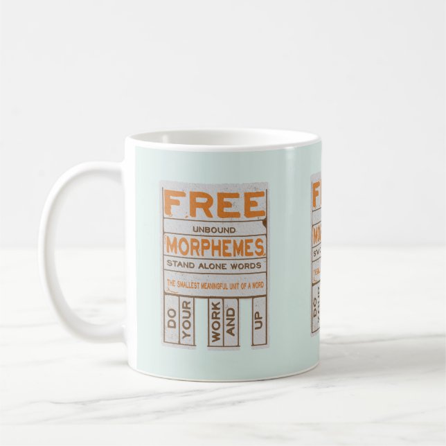Mug Morphèmes libres humoristique structurée littérati (Gauche)