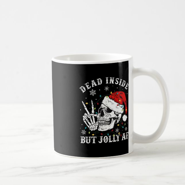 Mug Mort à l'intérieur mais Jolly AF Skeleton Père Noë (Droite)