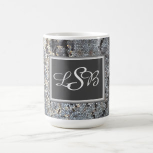 Mug Mosaic Masuline couleur Carreaux Motif Monogramme