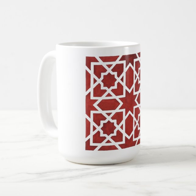 Mug Mosaïque andalouse rouge SEVILLE (Devant gauche)