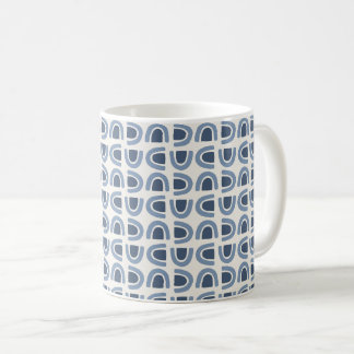 Mug Mosaïque d'arche organique abstraite en bleu