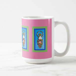 Mug Mosaïque de déesse en vert et bleu sur rose