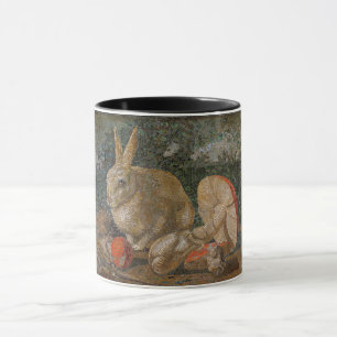 Mug Mosaïque lapin et champignon nature vintage