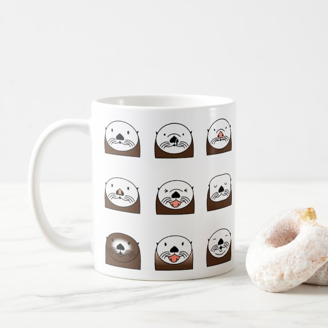 Mug Moss Landing Sea Otters (Avec donut)