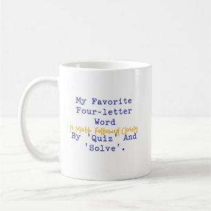 Mug Mot-clé favori de quatre lettres Quiz de maths Rés
