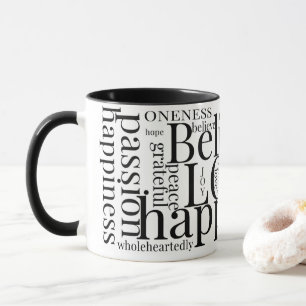 Mug Mot coloré moderne conception de texte Cloud