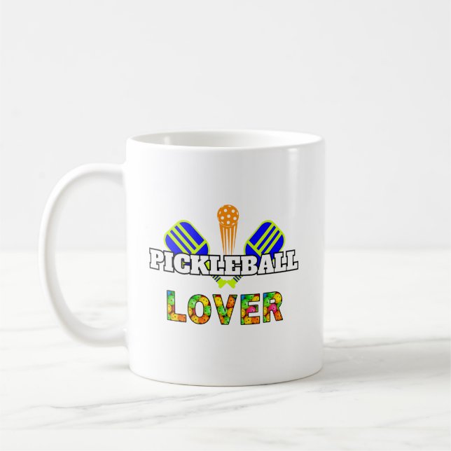 Mug Mot de Pickleball Traversé Pagaies Ball Lover Conc (Gauche)