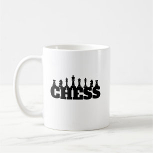 Mug Mot d'échecs Pièces noires Stratégie Jeu classique