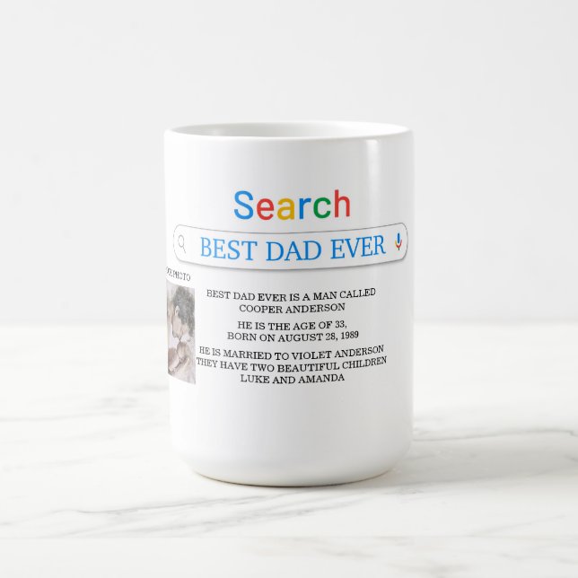 Mug Moteur de recherche Couleur meilleur papa jamais c (Centre)