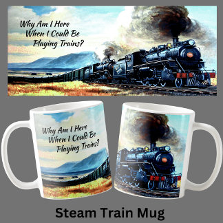 Mug Moteurs Locomotive à vapeur avec texte