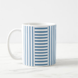 Mug motif à bande blanche bleue