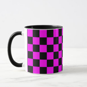 Mug Motif à carreaux à damier noir et violet