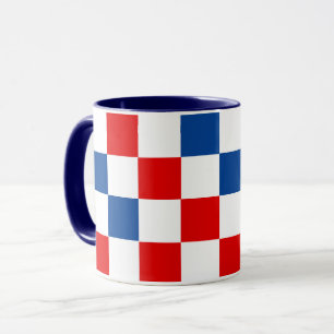 Mug Motif à carreaux rouge blanc bleu 